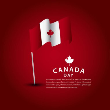 Mutlu Kanada Günü Kutlama Şablonu Tasarım İllüstrasyonu