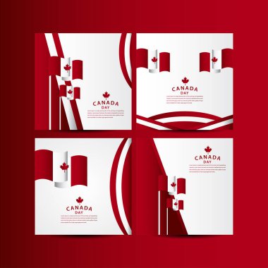 Mutlu Kanada Günü Kutlama Şablonu Tasarım İllüstrasyonu