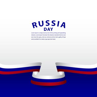 Mutlu Rusya Bağımsızlık Günü Kutlama Vektörü Şablon Tasarım Çizimi