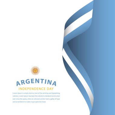 Mutlu Arjantin Bağımsızlık Günü Kutlama Şablon Tasarım Çizimi
