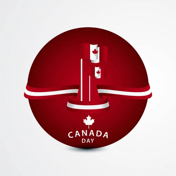 Celebración Del Día Canadá Feliz Vector Template Design Illustration — Vector de stock