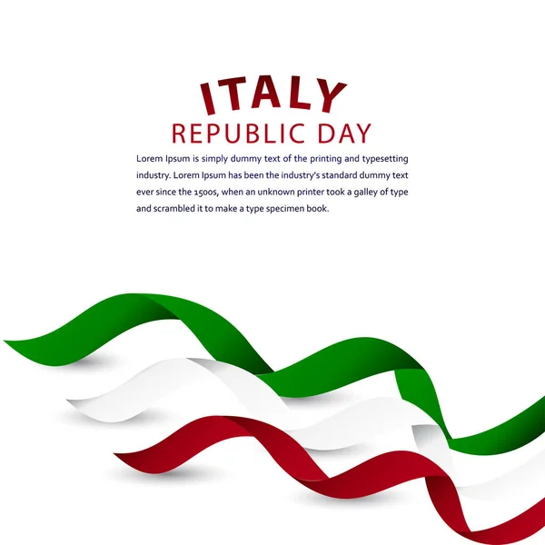 Glücklich Italien Tag Der Republik Feier Vektor Vorlage Design Illustration — Stockvektor