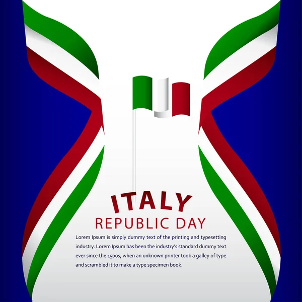 Glücklich Italien Tag Der Republik Feier Vektor Vorlage Design Illustration — Stockvektor