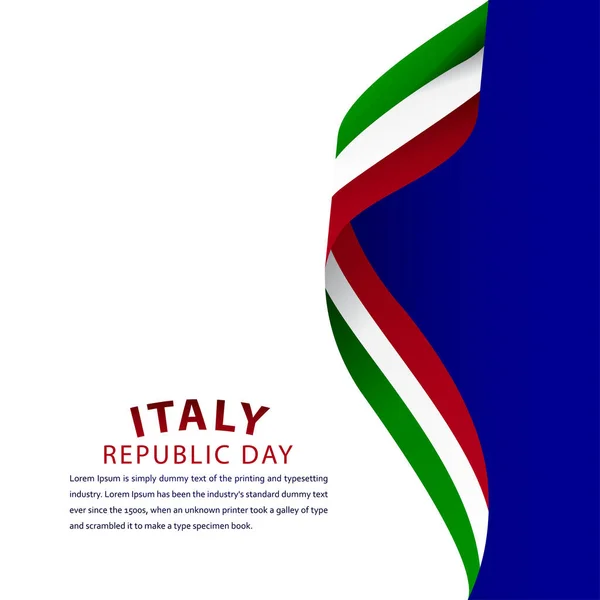 Feliz Italia Celebración Del Día República Vector Template Design Illustration — Vector de stock