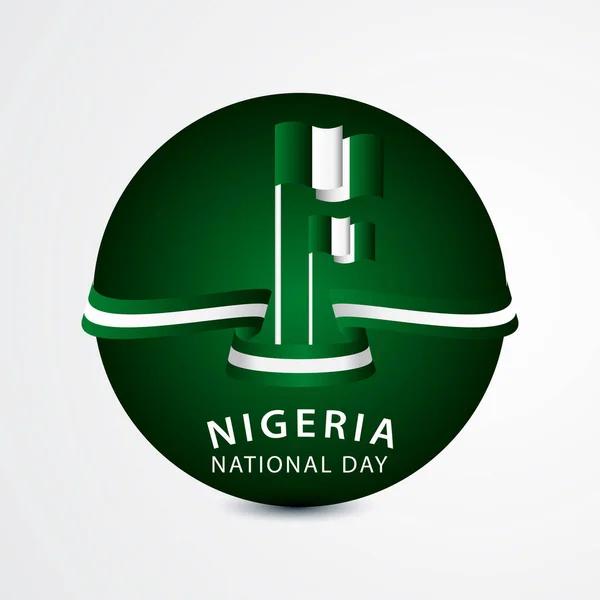 Feliz Día Nacional Nigeria Celebración Vector Plantilla Diseño Ilustración — Vector de stock