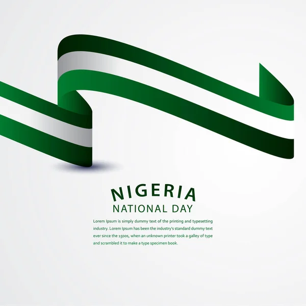 Feliz Día Nacional Nigeria Celebración Vector Plantilla Diseño Ilustración — Vector de stock