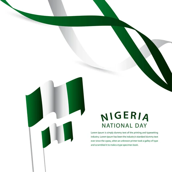 Feliz Día Nacional Nigeria Celebración Vector Plantilla Diseño Ilustración — Vector de stock