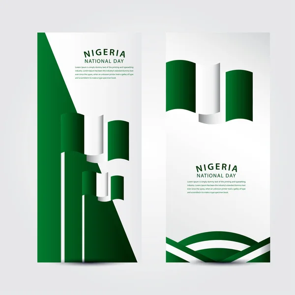 Feliz Día Nacional Nigeria Celebración Vector Plantilla Diseño Ilustración — Vector de stock