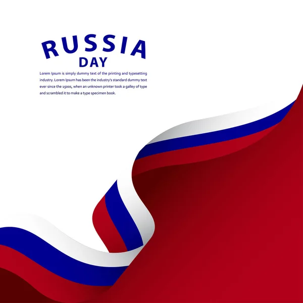 Glücklich Russland Unabhängigkeitstag Feier Vector Template Design Illustration — Stockvektor