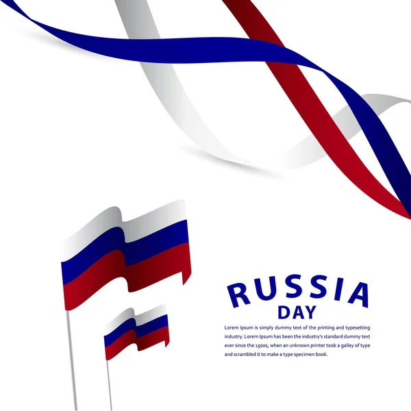Happy Russia Independence Day Celebration Modèle Vectoriel Illustration Conception — Image vectorielle