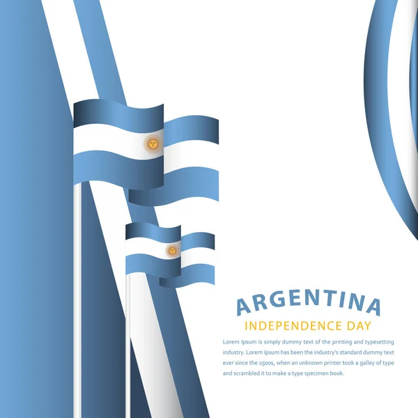 Feliz Celebración Del Día Independencia Argentina Vector Template Design Illustration — Archivo Imágenes Vectoriales