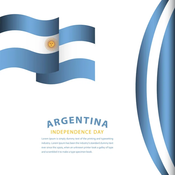 Feliz Argentina Independência Dia Celebração Vector Modelo Design Ilustração —  Vetores de Stock