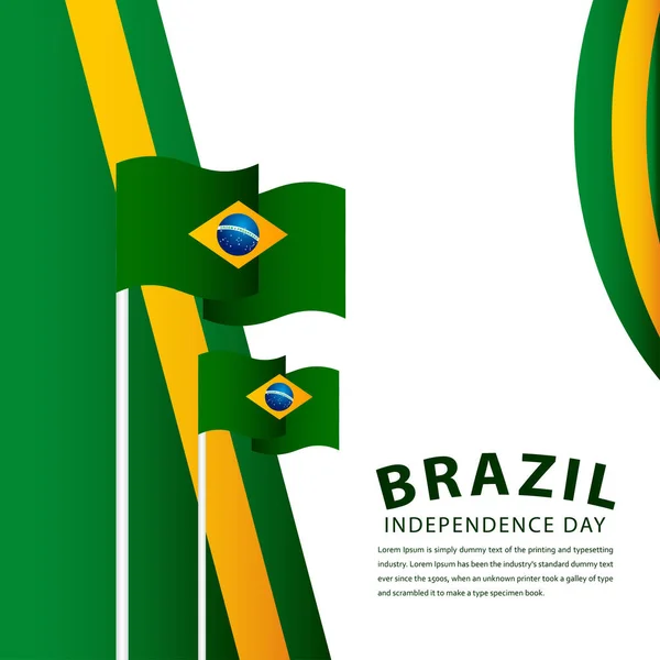 Feliz Brasil Independência Dia Celebração Vetor Modelo Design Ilustração —  Vetores de Stock