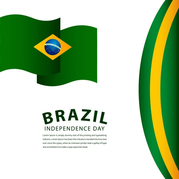 Feliz Brasil Independência Dia Celebração Vetor Modelo Design Ilustração — Vetor de Stock