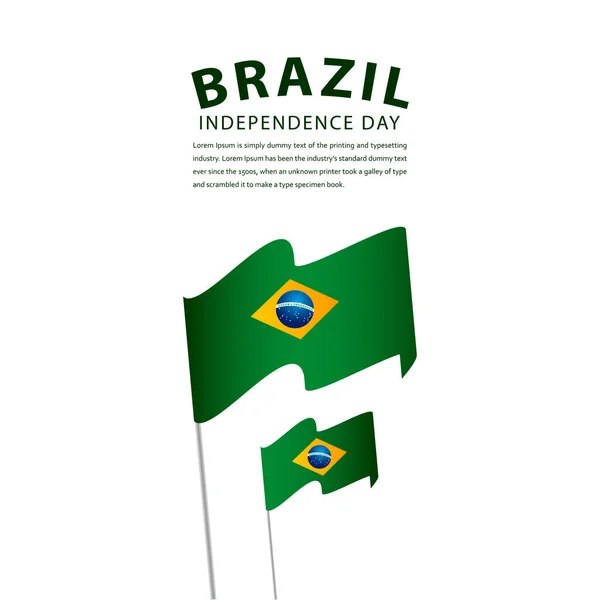 Feliz Día Independencia Brasil Celebración Vector Plantilla Diseño Ilustración — Archivo Imágenes Vectoriales