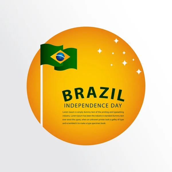 Gelukkige Brazilië Onafhankelijkheidsdag Viering Vector Sjabloon Ontwerp Illustratie — Stockvector