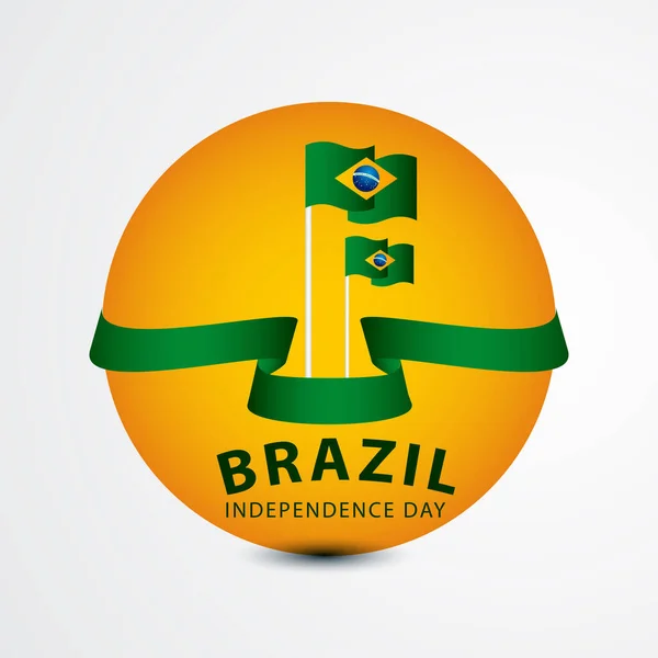 Feliz Brasil Independência Dia Celebração Vetor Modelo Design Ilustração —  Vetores de Stock