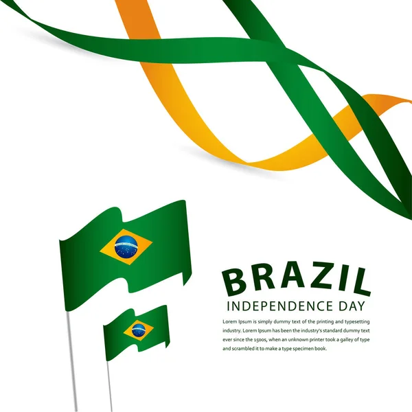 Gelukkige Brazilië Onafhankelijkheidsdag Viering Vector Sjabloon Ontwerp Illustratie — Stockvector