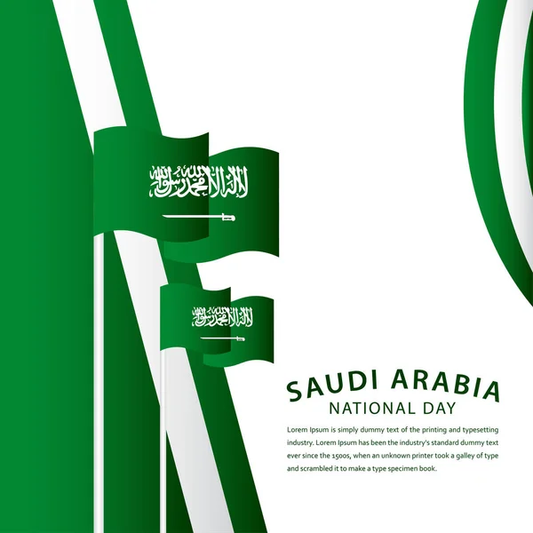 Feliz Día Nacional Arabia Saudita Celebración Vector Template Design Illustration — Vector de stock