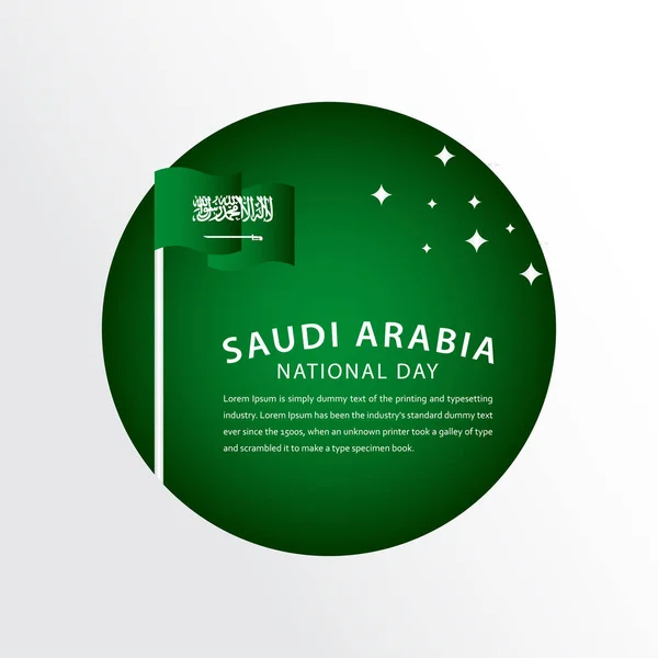 Feliz Día Nacional Arabia Saudita Celebración Vector Template Design Illustration — Archivo Imágenes Vectoriales