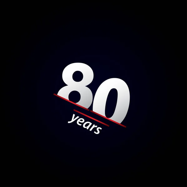 80周年記念ブラック ホワイトベクトルテンプレートデザインイラスト — ストックベクタ