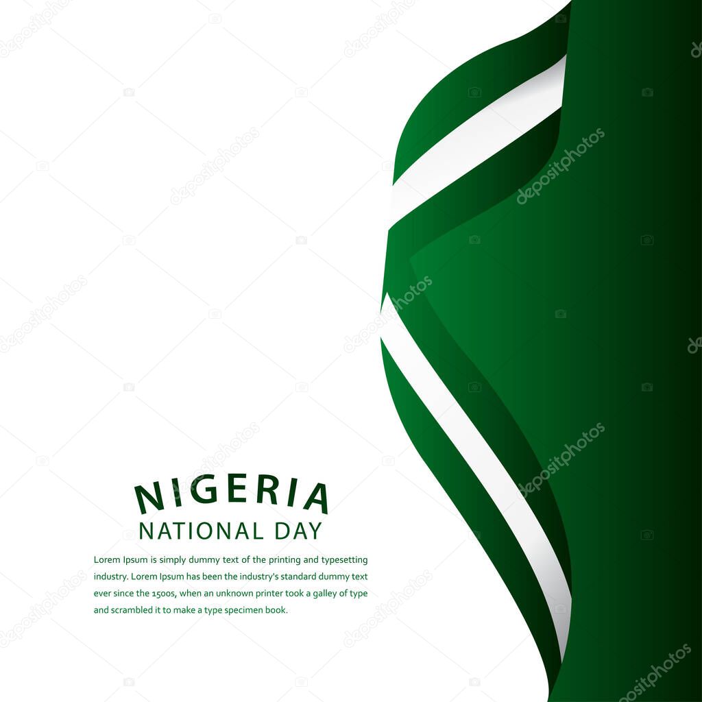 Happy Nigeria National Day Celebration Vector Template Design Illustration