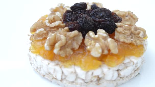 Biscuit Arroz Con Caramelo Papaya Nueces Pasas — Vídeos de Stock