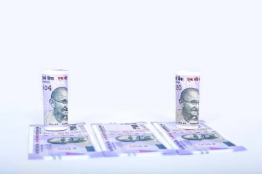 100 rupilik Hint parası. Beyaz arka planda yalıtılmış.