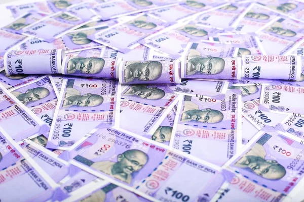 Moneda India Nueva Moneda 100 Rupias Indias Aislado Sobre Fondo — Foto de Stock