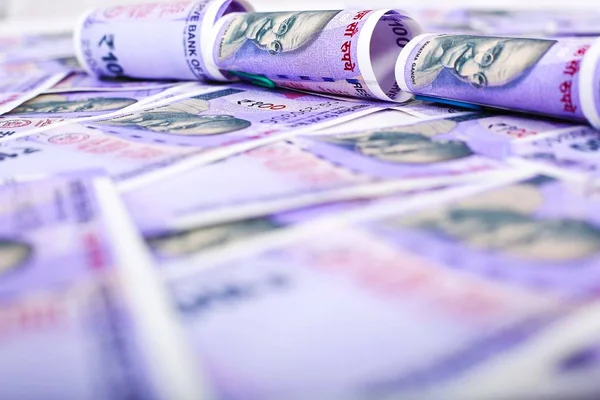 Nueva Moneda India Nota Cien Rupias Aislado Sobre Fondo Blanco — Foto de Stock