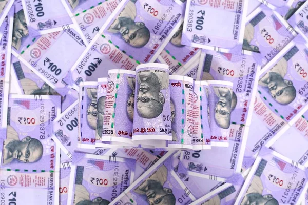 India 100 Rupias Moneda Nota Aislado Sobre Fondo Blanco — Foto de Stock
