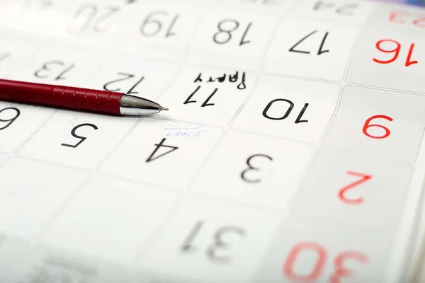 Imagen Pluma Calendario — Foto de Stock