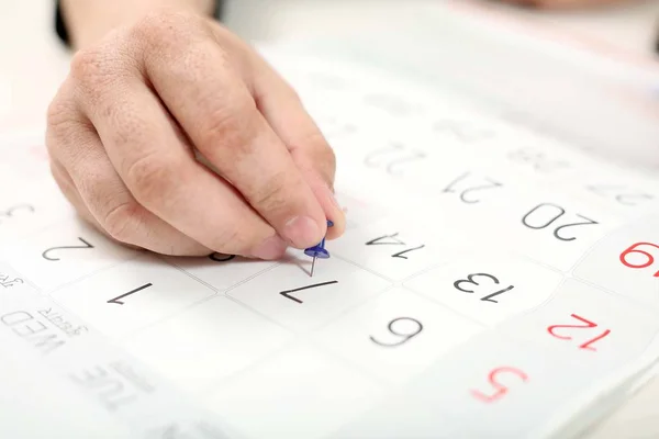 Imagen Marcador Página Del Calendario Blanco — Foto de Stock