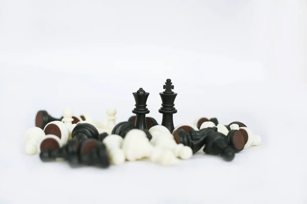 Bild Von Schachfiguren Auf Weißem Hintergrund — Stockfoto