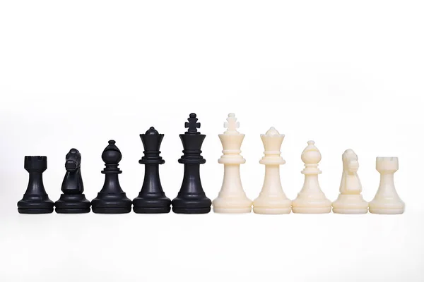 Šachové Pěšci Bílém Pozadí — Stock fotografie