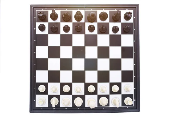 Bild Schackspelet Isolerad Den Vita Bakgrunden — Stockfoto