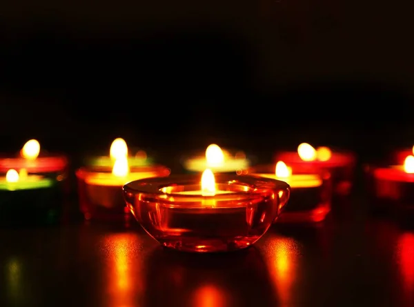 Diwali Festivali Sırasında Mum Lambaları — Stok fotoğraf
