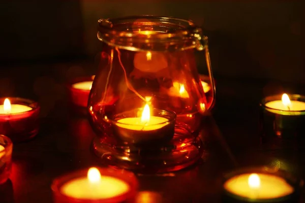 Фотографія Індійської Дівалі Традиційні Лампи Свічок — стокове фото