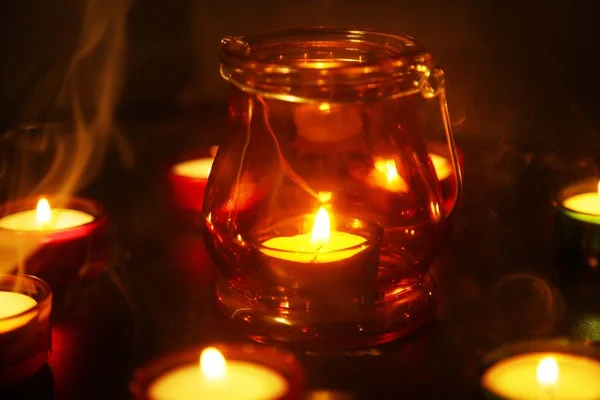 Candles Lit Diwali Celebration Indian Hindu Light Festival — Stock Photo, Image