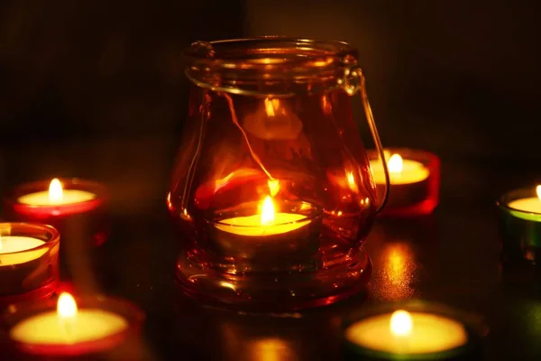 Фото Индийского Фестиваля Diwali Candle Lamp — стоковое фото