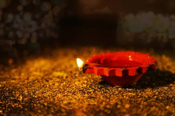 Diya Lâmpadas Acesas Durante Celebração Diwali Índia — Fotografia de Stock