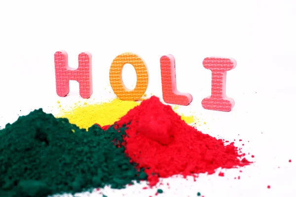 Afbeelding Van Organic Holi Color Voor Holi Fun Geïsoleerd Witte — Stockfoto