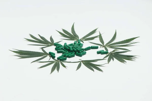 Marijuana Leaves Isolated White Background — Stock Photo, Image