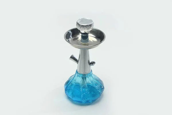 Modern Blue Transparent Hookah Isolated White Background Royalty Free Stock Photos