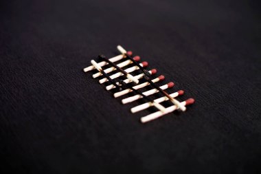 Matches in red matches box. Isolated on the white background.