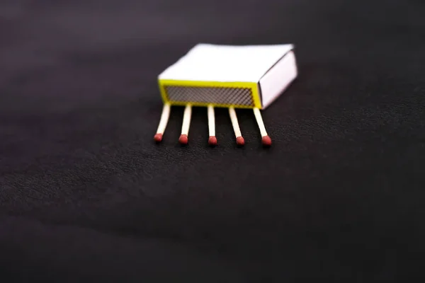 Matches in matches box. Isolated on the white background.