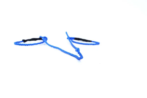Portrait Blue Rope Knot Isolated White Background — Stock Photo, Image
