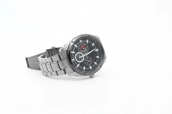 Portrait of men's wrist watch. Isolated on the white background