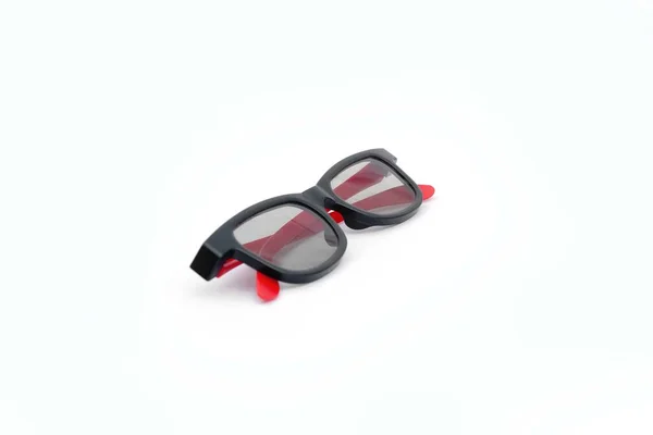 Foto Van Moderne Zwarte Brillen Geïsoleerd Witte Achtergrond — Stockfoto