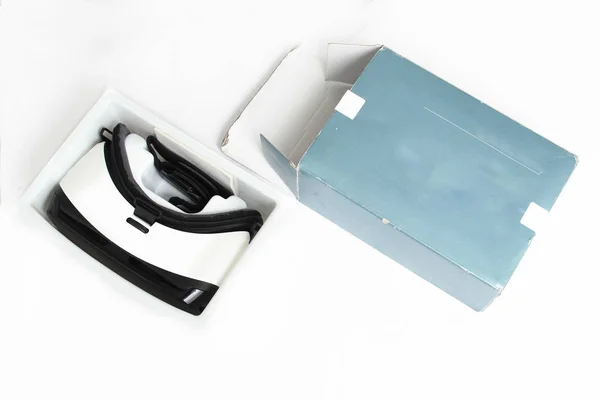 Engrenagem Dispositivo Realidade Virtual Móvel Óculos Com Celular Caixa Isolado — Fotografia de Stock